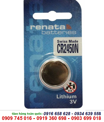 Renata CR2450N; Pin Renata CR2450N lithium 3V chính hãng Renata Thụy Sĩ